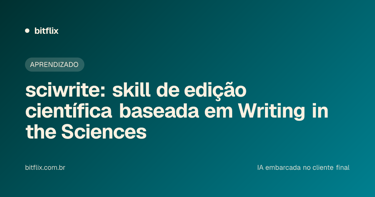 sciwrite: skill de edição científica baseada em Writing in the Sciences
